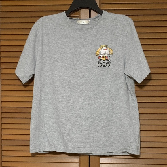 Howls Moving Castle Heen Dog Embroidered Grey T-shirt from Japan S - Picture 1 of 5